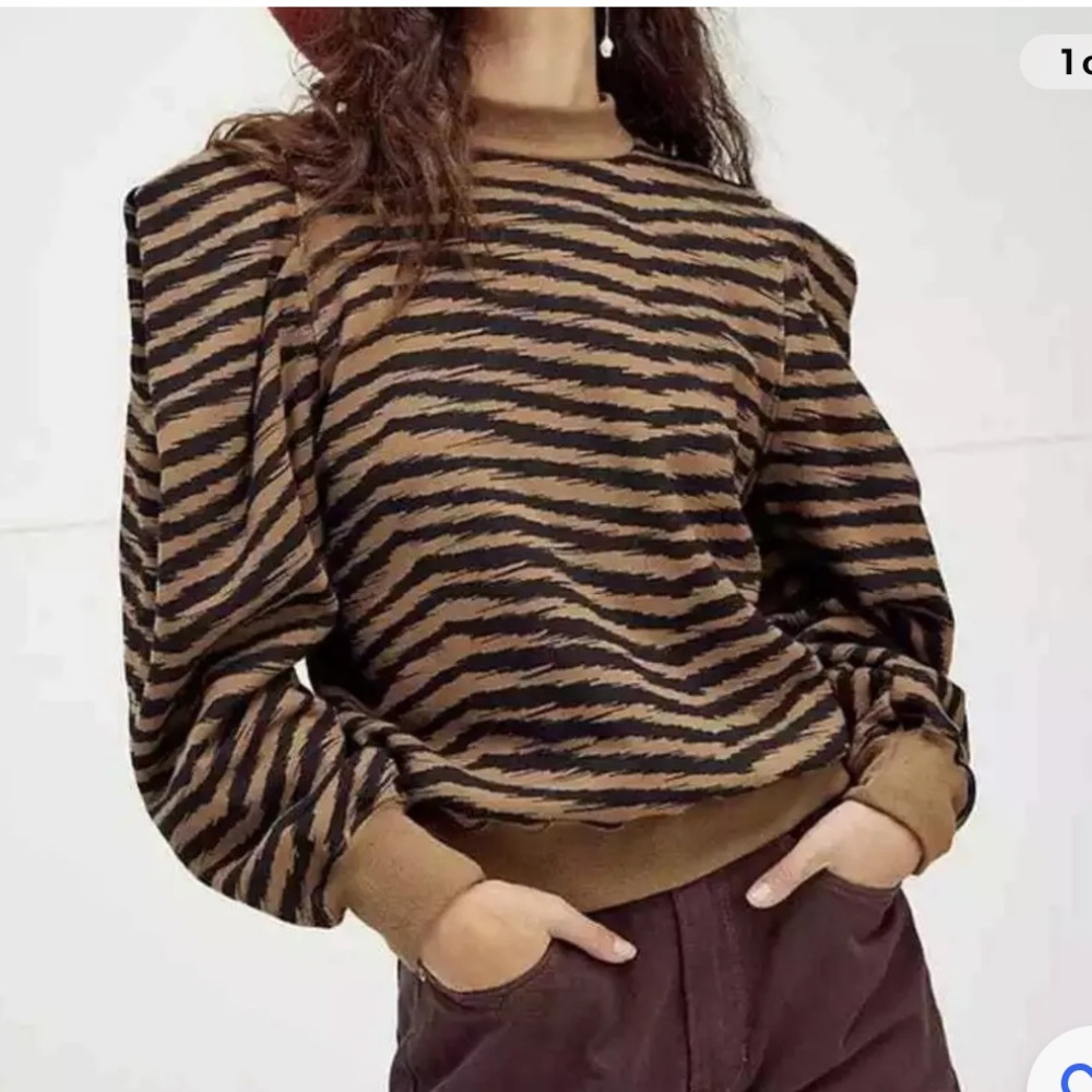 NWT AGOLDE Fold sleeve sweatshirt in Serpentine, size XS